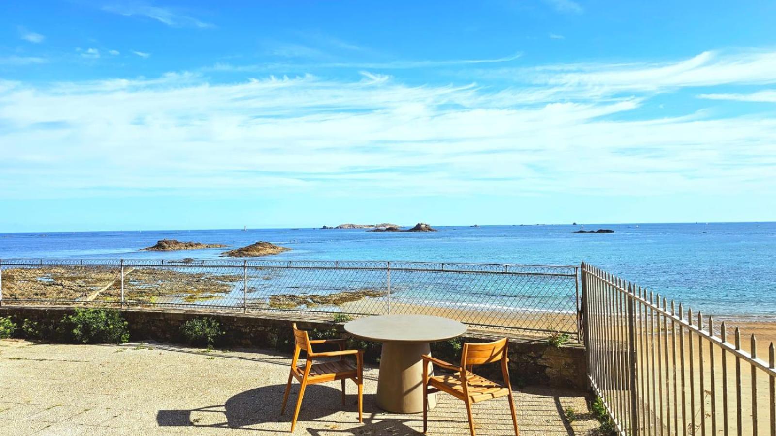 Vue Pleine Mer A La Perle Marine - La Terrasse 迪纳尔 外观 照片